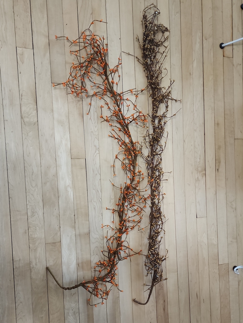 Rust Orange Berry Garland Pair - Rustic Decorative Vines